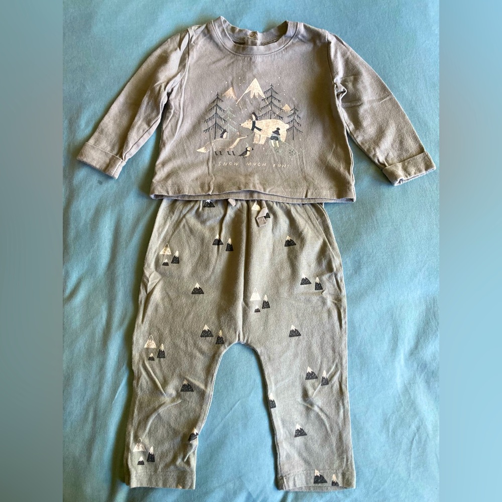 Baby GAP 100% organic cotton set, grey, size 6-12 months